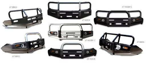 NP300 Deluxe Steel Bull Black Steel Front Bumper Protector BullBar with Mounting Brackets for  Hilux Prado Off Road Replac