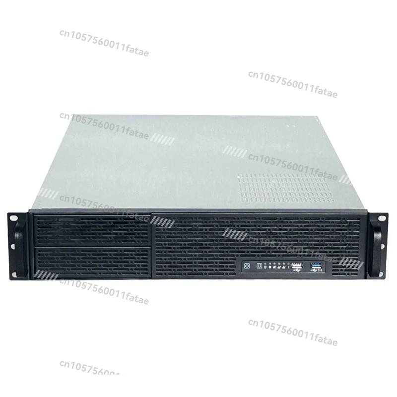 هيكل صناعي مثبت على الرف مقاس 19 بوصة 2U هيكل خادم ATX آمن بـ 6 فتحات مع مروحة 5.25 قرص 650 مم مسكن تخزين