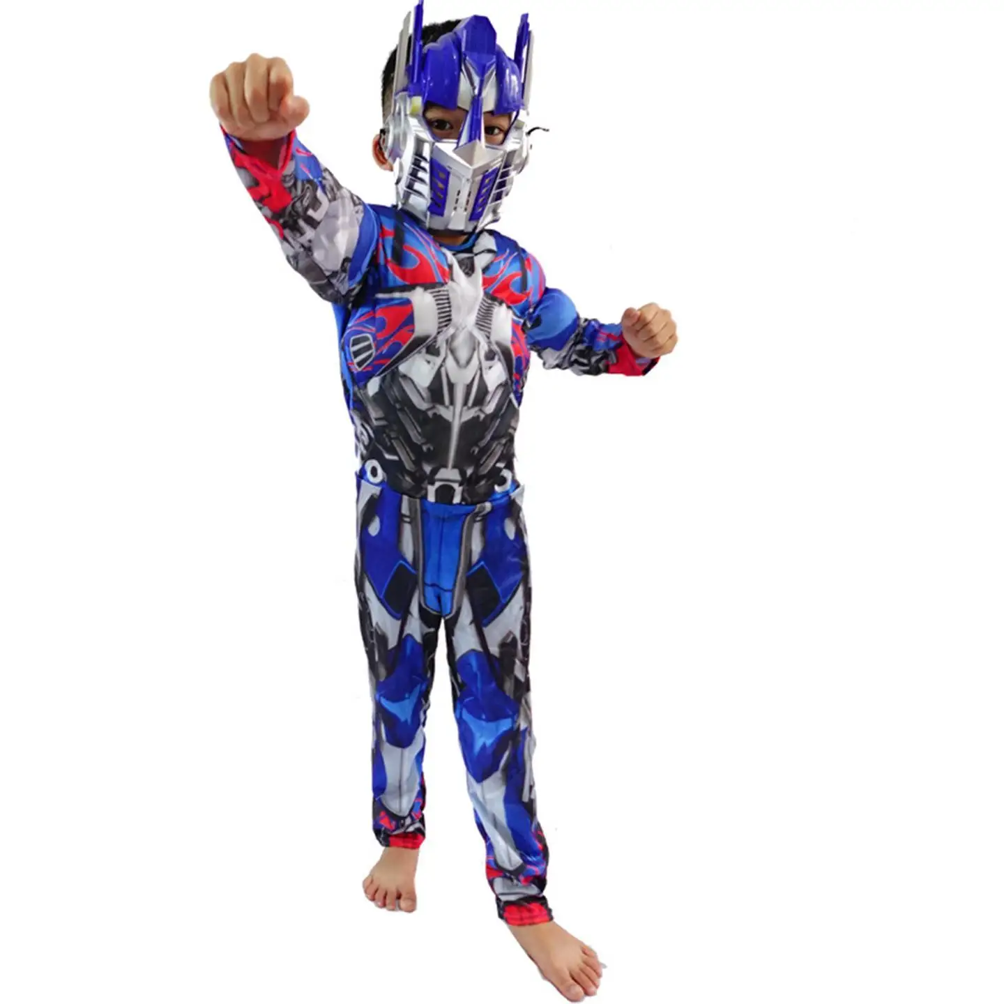   Disfraz de Optimus Prime, traje de actuación muscular, ropa de halloween para niños, traje muscular para niños
