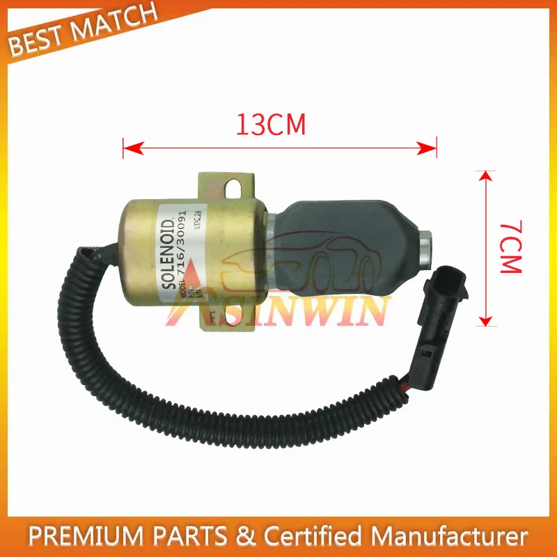 24V Shut Off Stop Solenoid  11033511 110339541 For Excavator JCB 220 Hyundai Volvo LC120C L150 LC180