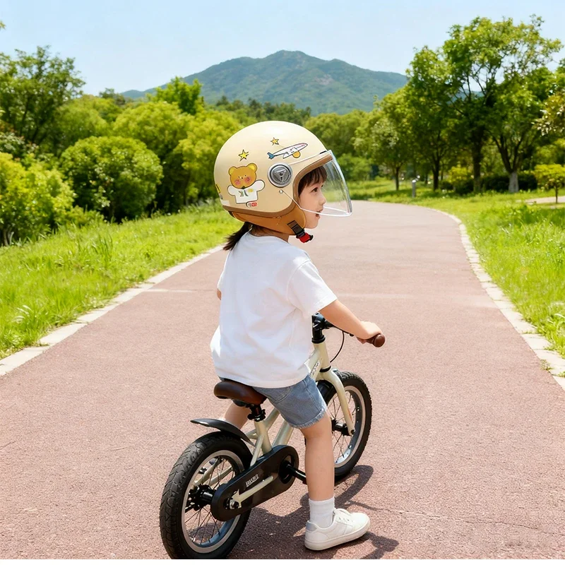 

Детский одобренный шлем для мальчиков, зимний теплый электрический мотоциклетный шлем, женская защитная кепка, разноцветный детский шлем на четыре сезона