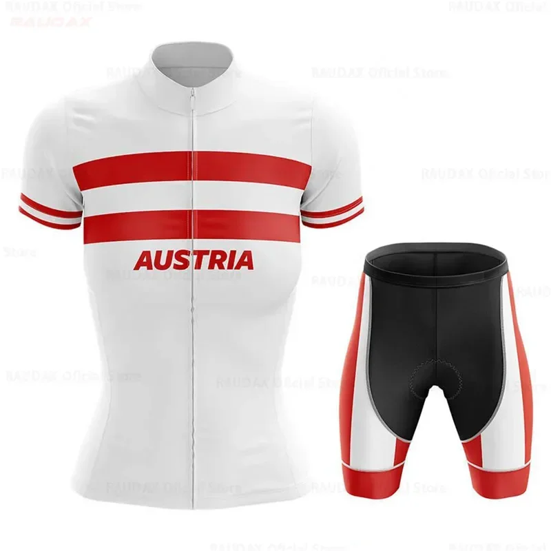 Women's Austria Cycling Set, MTB Bike Clothing, Female Racing Bicycle Clothes, Girl Cycle Wear, Racing Shorts, New, 2022