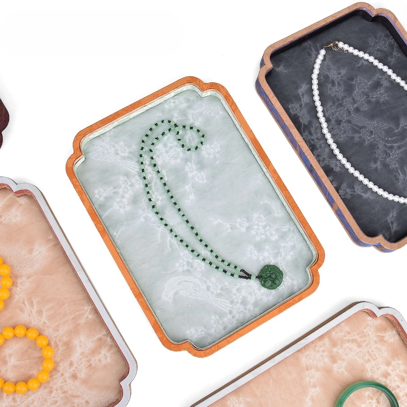 

Luxury Jewelry Tray Retro Ring Earring Storage Trays Chinese Style Necklace Bracelet Display Pallet Showcase Organizer Jewellery