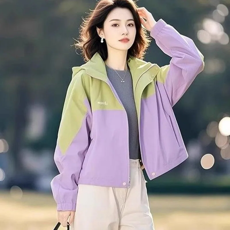 

2025 Advanced Female Long Sleeves Jacket Spring Autumn Women New Hooded Casual Coat Korean Lady Fashion Stormtrooper Outwear
