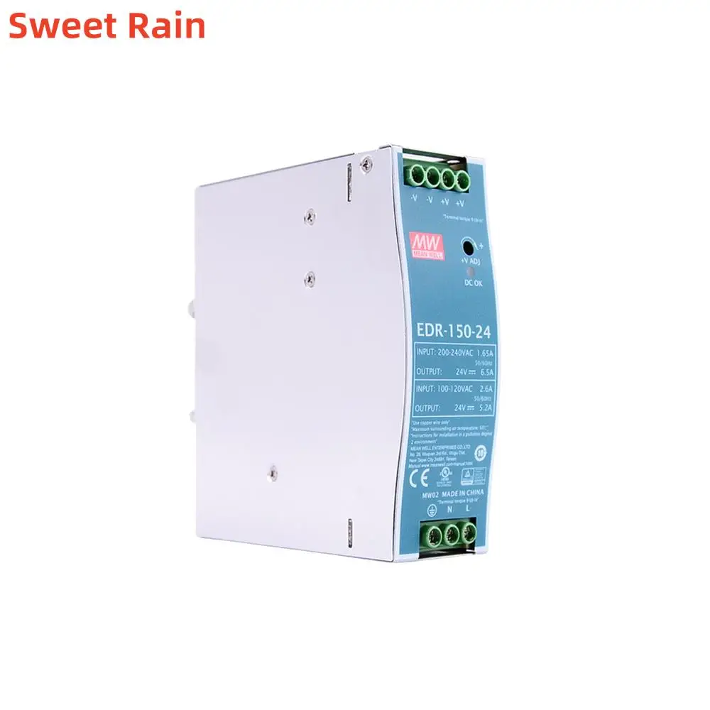 Mean Well EDR-75 120 150 series meanwell 12V 24V 48V DC 75w 120w 150w Single Output Industrial DIN RAIL Power Supply