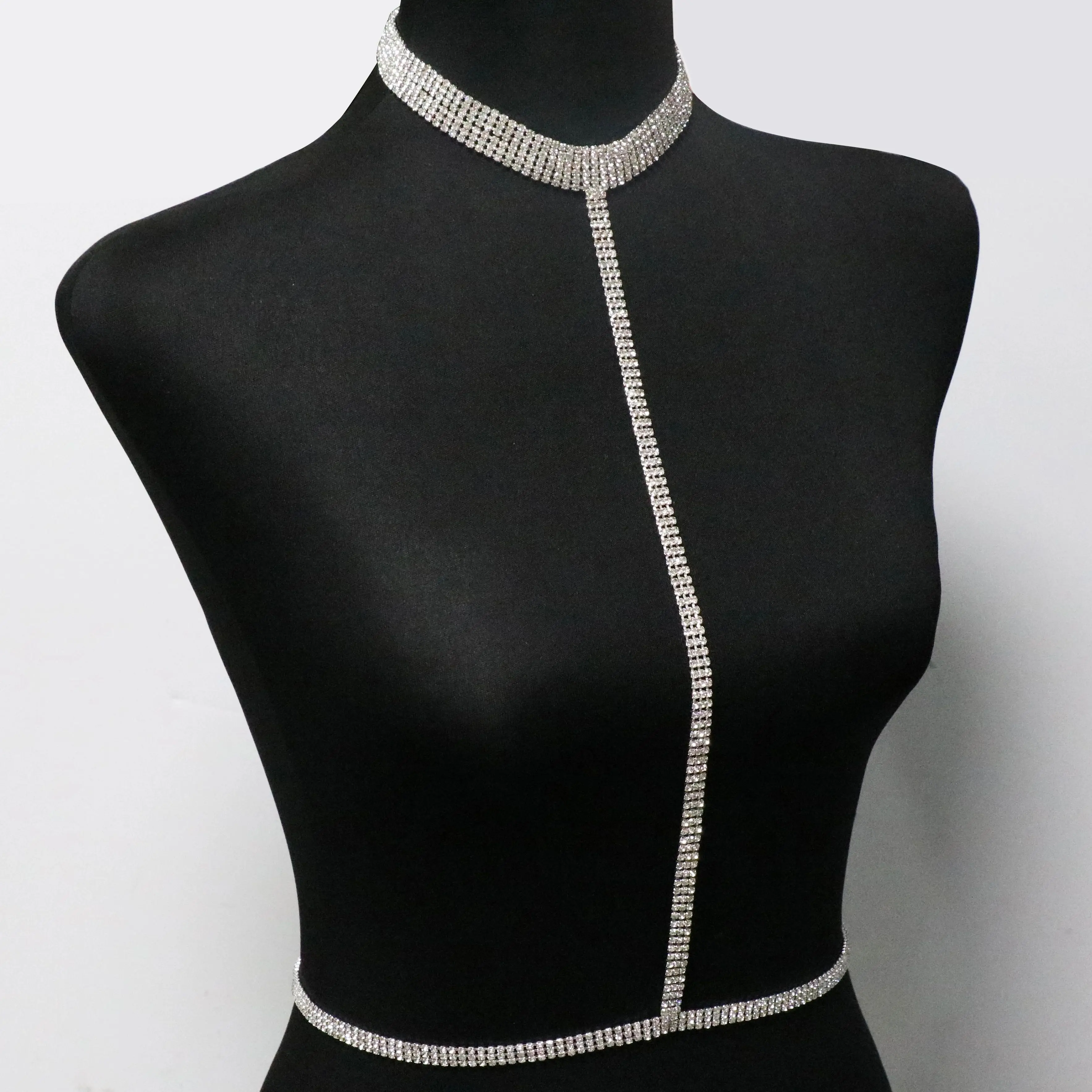 Sexy Fashionable Rhinestone Bra Body Chain Exaggerated Women's Bikini Bra Chain Valentine's Day Gift Jewelry Accessory Gifts view 3