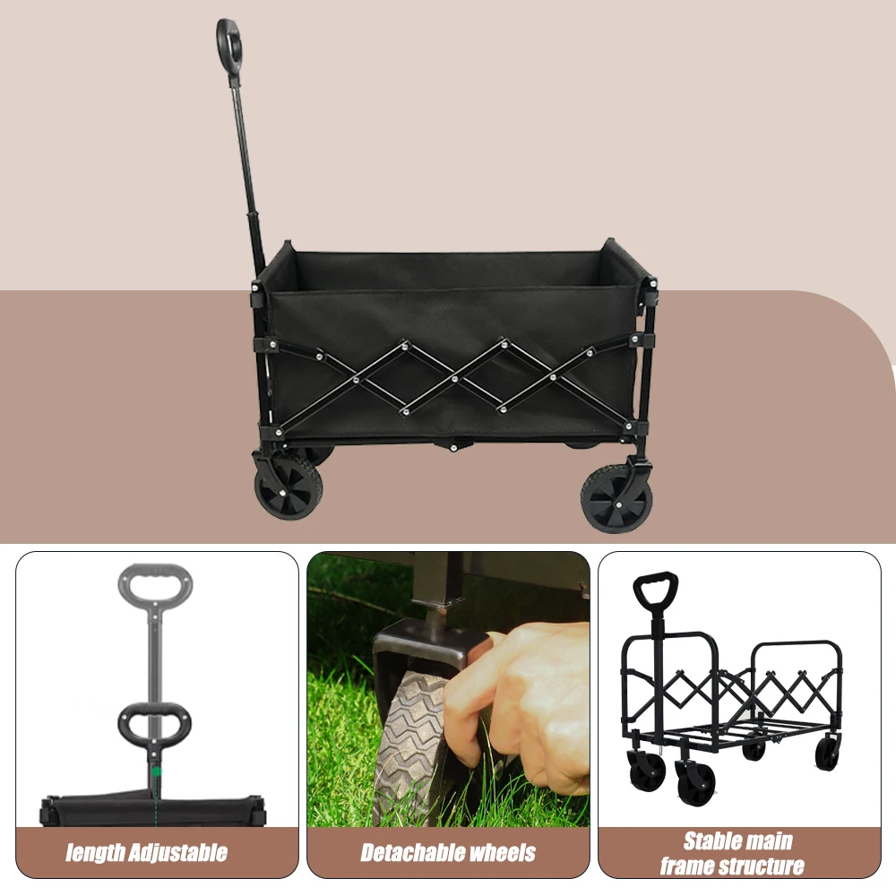 E-RIKE بالجملة التخييم للطي حديقة عربة الشاطئ عجلات الرمل الثقيلة عربات قابلة للطي عربات للخارجية #2