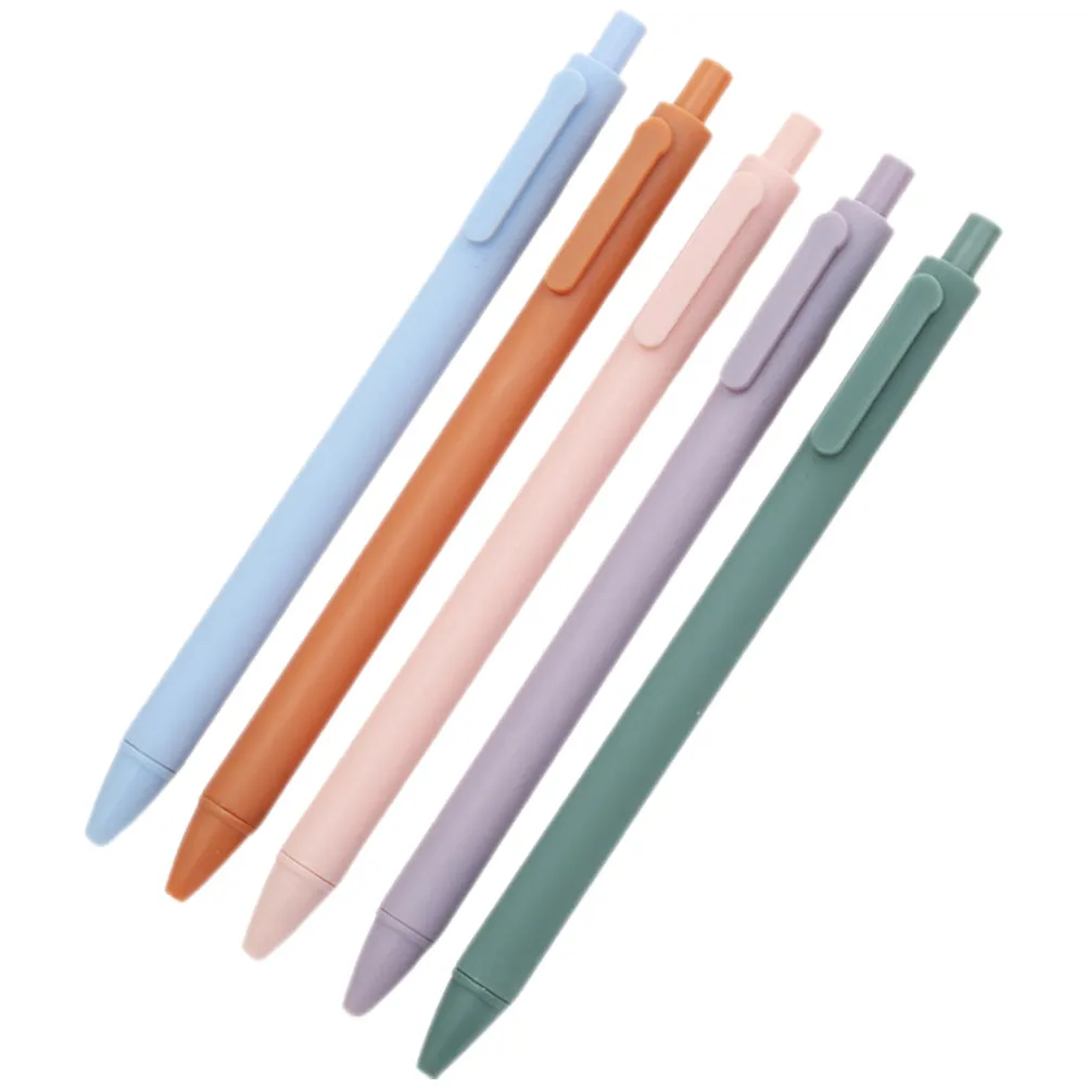 

5Pcs Press Type Gel Pen Smooth Writing Gel Pen for Students Office School Supplies Portable Reusable Writing Tool Multi Use