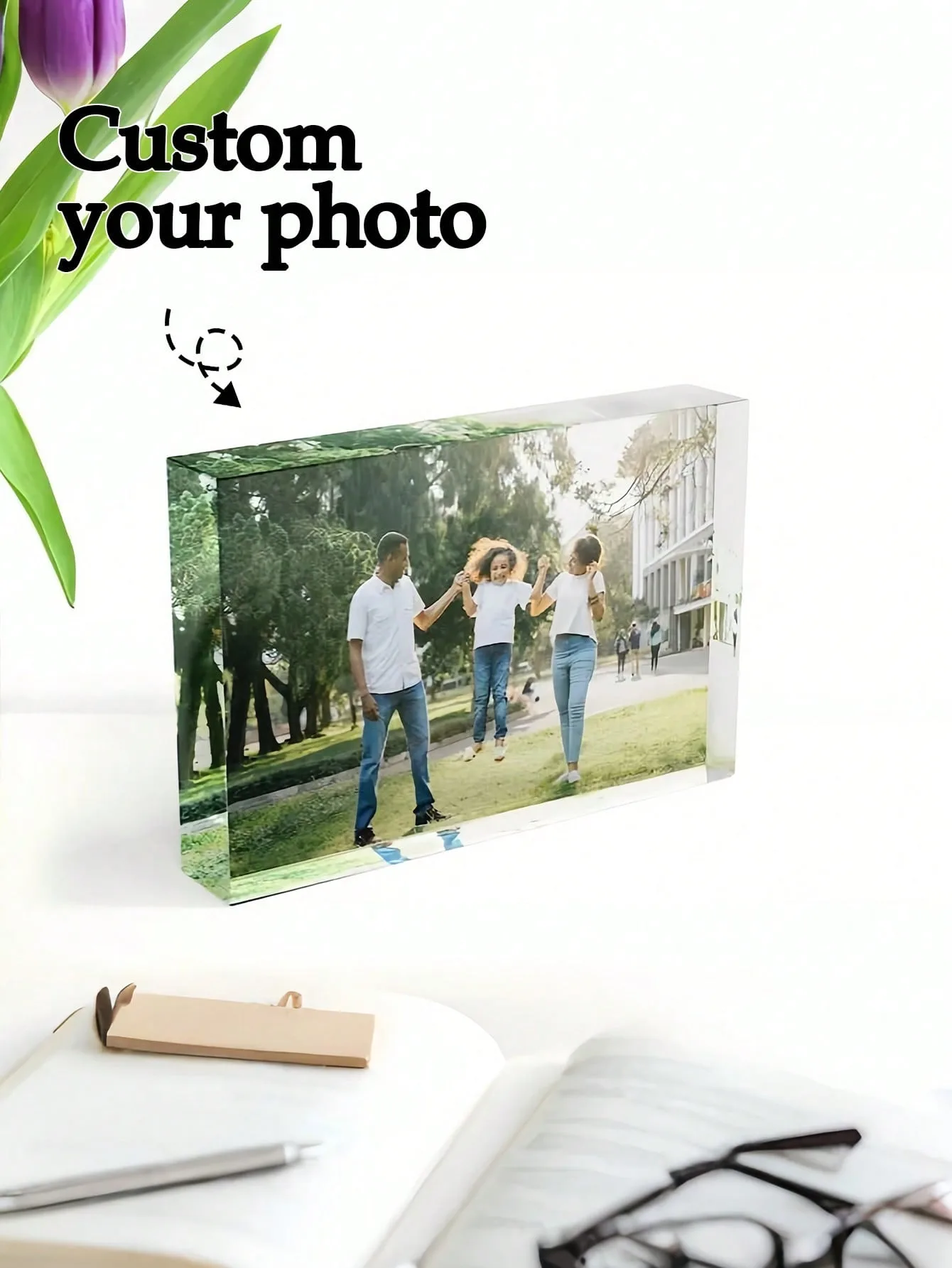 1PC Customizable Photo Acrylic Artwork Personalized Gift for Family Mom Friends - Perfect for Birthday Anniversary Wedding