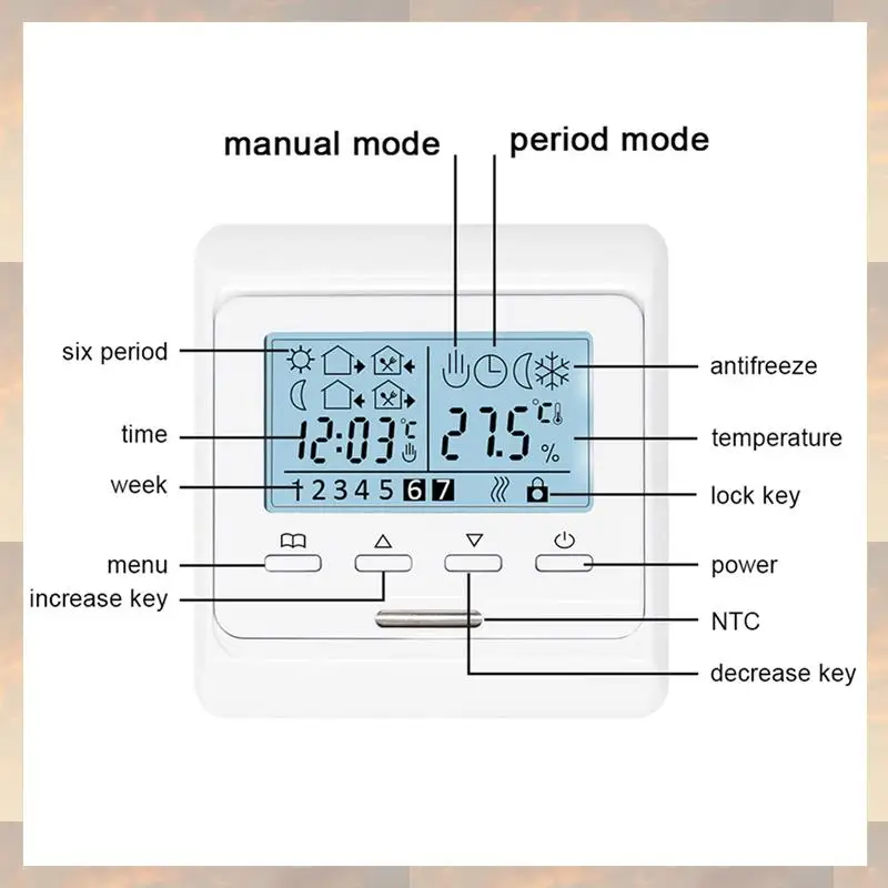 

Новинка 2025 года-3X 16A 230 В ЖК-дисплей, программируемый теплый пол с подогревом, комнатный термостат, терморегулятор, регулятор температуры, ручная механика