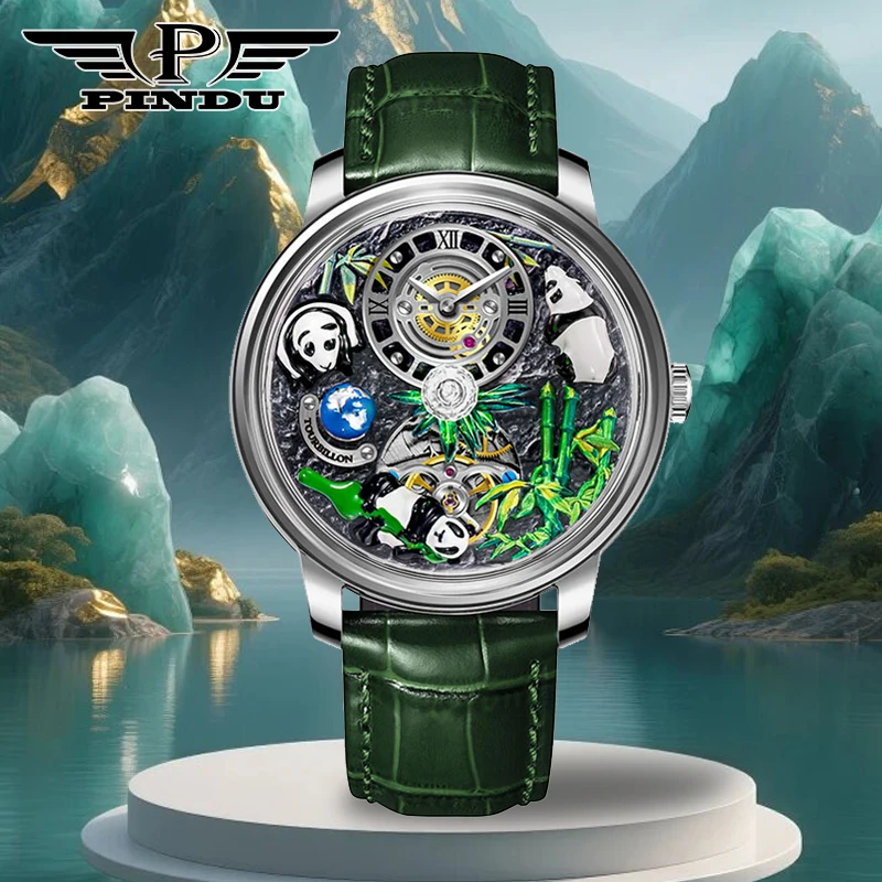 

2025 NEW PINDU Luxury brand panda Series Mechanical Watch Men Top Sapphire Mirror Waterproof fashion Automatic machinery Watch