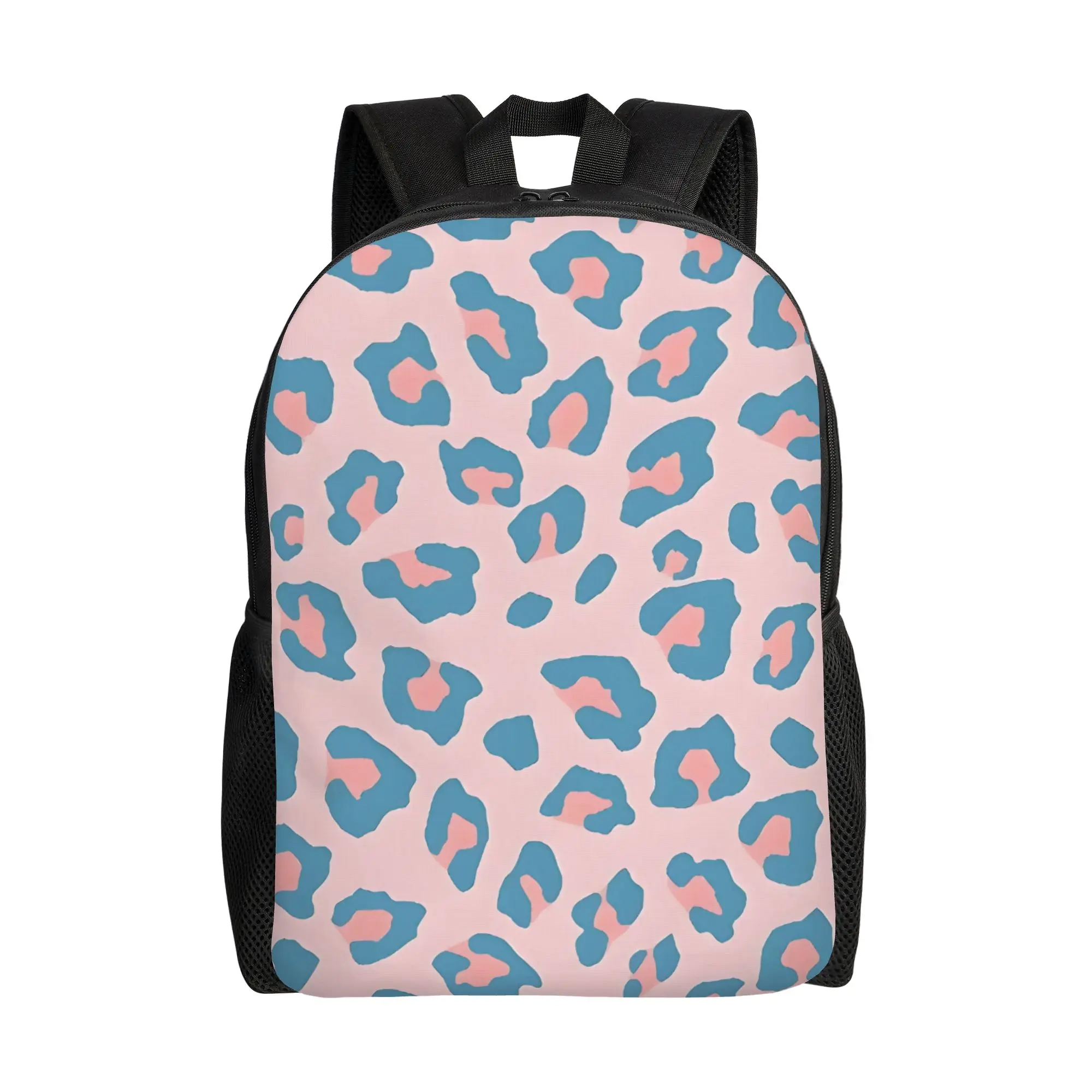 Leopard Print Knapsack Back to school season Leopard Print   Peachy Blue Original  Personalised Backpack