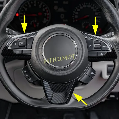 Para Suzuki Swift MK3/MK4 Jimny 2017-2026, adornos de interruptor de volante de fibra de carbono, accesorios 2025 2024 2023 2022 2021 2020 2019