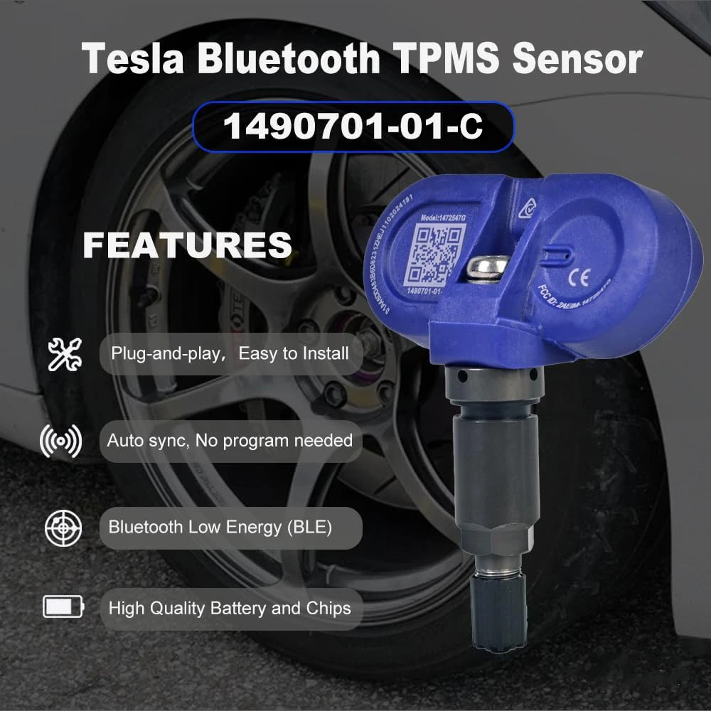 1490701-01-C 1490701-01-B Bluetooth TPMS Tire Pressure Sensor Monitoring System For Tesla Model Y 3 S X 2021 2022 2023 2024