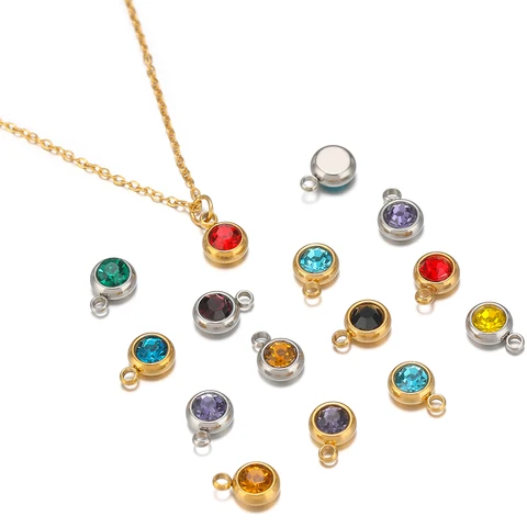 20 шт. бусин из нержавеющей стали 6 мм с золотыми стразами, подвески из циркония для самостоятельного изготовления ожерелий, браслетов и ювелирных изделий топ 8 хрустальные подвески для изготовления ювелирных изделий - №8