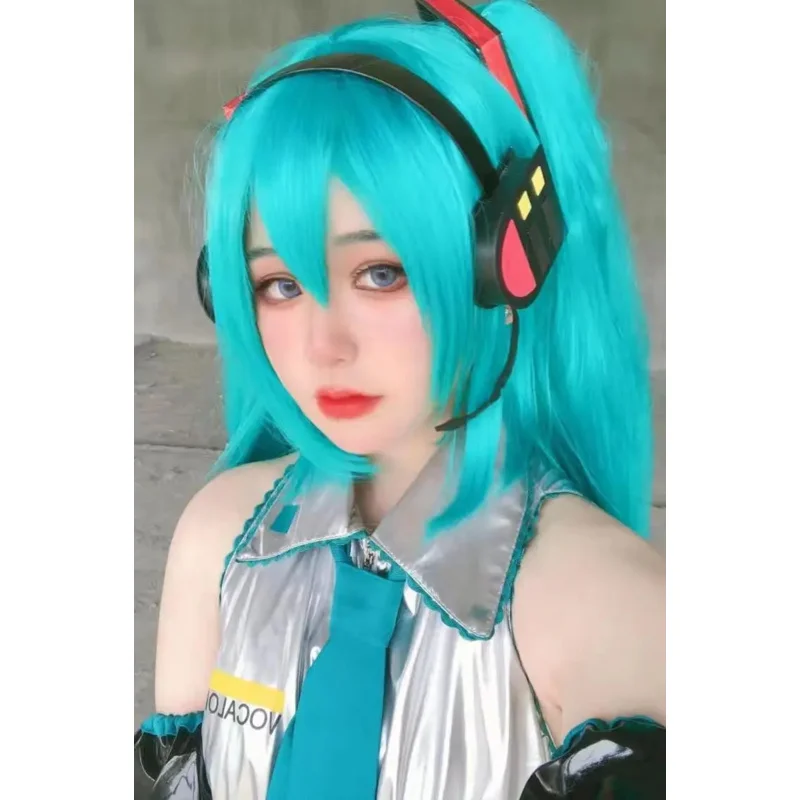 Anime Miku przebranie na karnawał japonia sukienka Midi kobiece kostiumy na Halloween noworoczne kostiumy imprezowe peruka