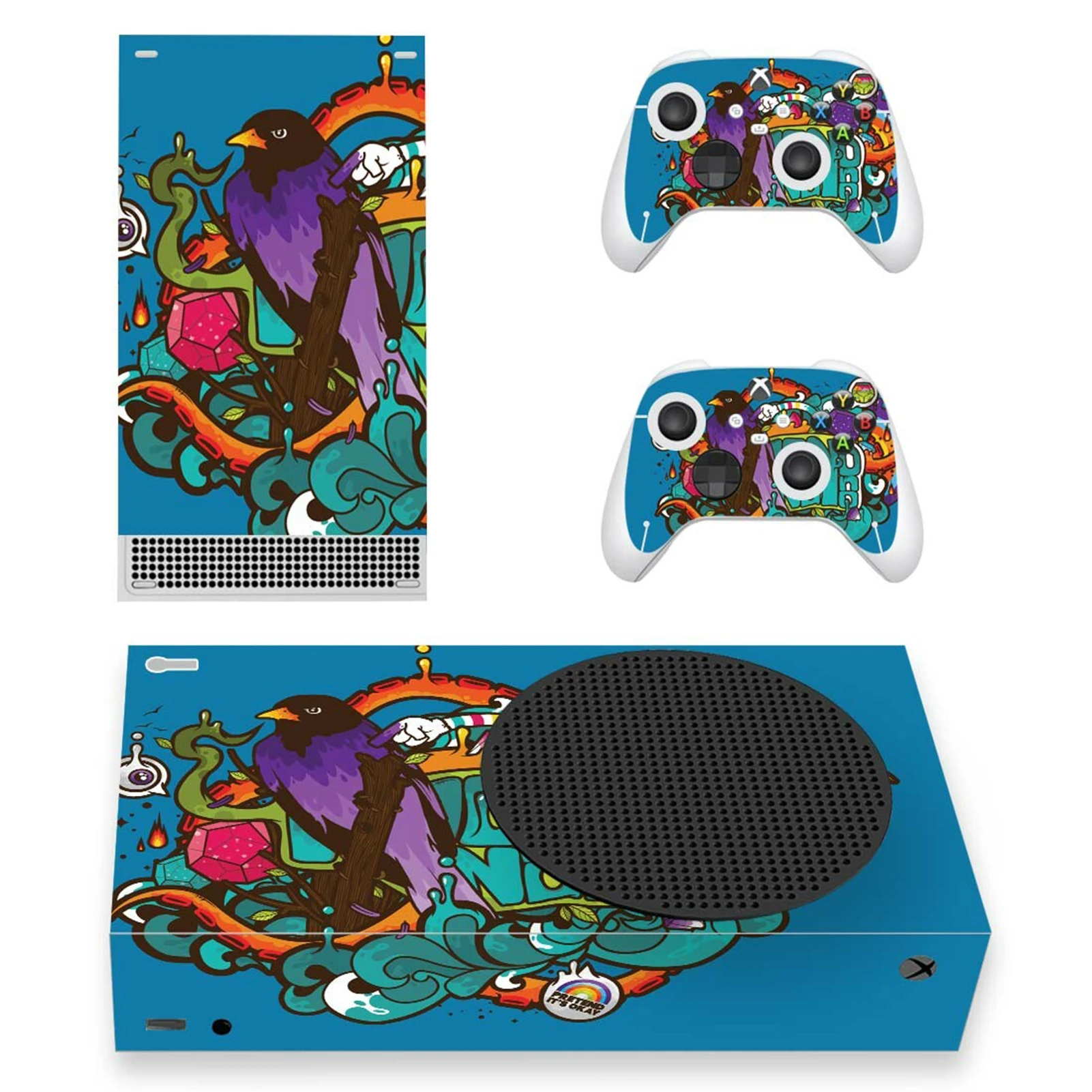 Skin Sticker Geometry Design Protective Decal Removable Cover for X box Series S Console and 2 Controllers Game Accessories