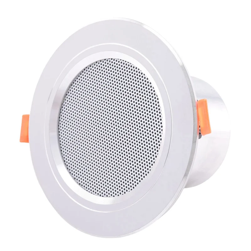 AT41 5X 8 Ом 10 Вт Потолочный динамик для ванной комнаты Фоновая музыкальная система Влагостойкий алюминий Модный потолочный динамик