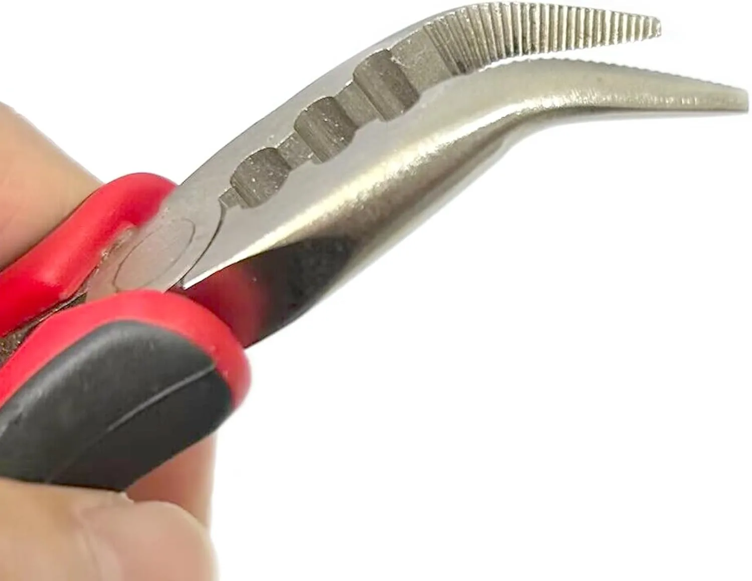 كماشة تمديد الشعر مع 3 فتحات كماشة صغيرة لفتاحة وصلات الشعر الدائري الصغير وأداة إزالة الصواميل (قطعة واحدة، أسود-أحمر) #1