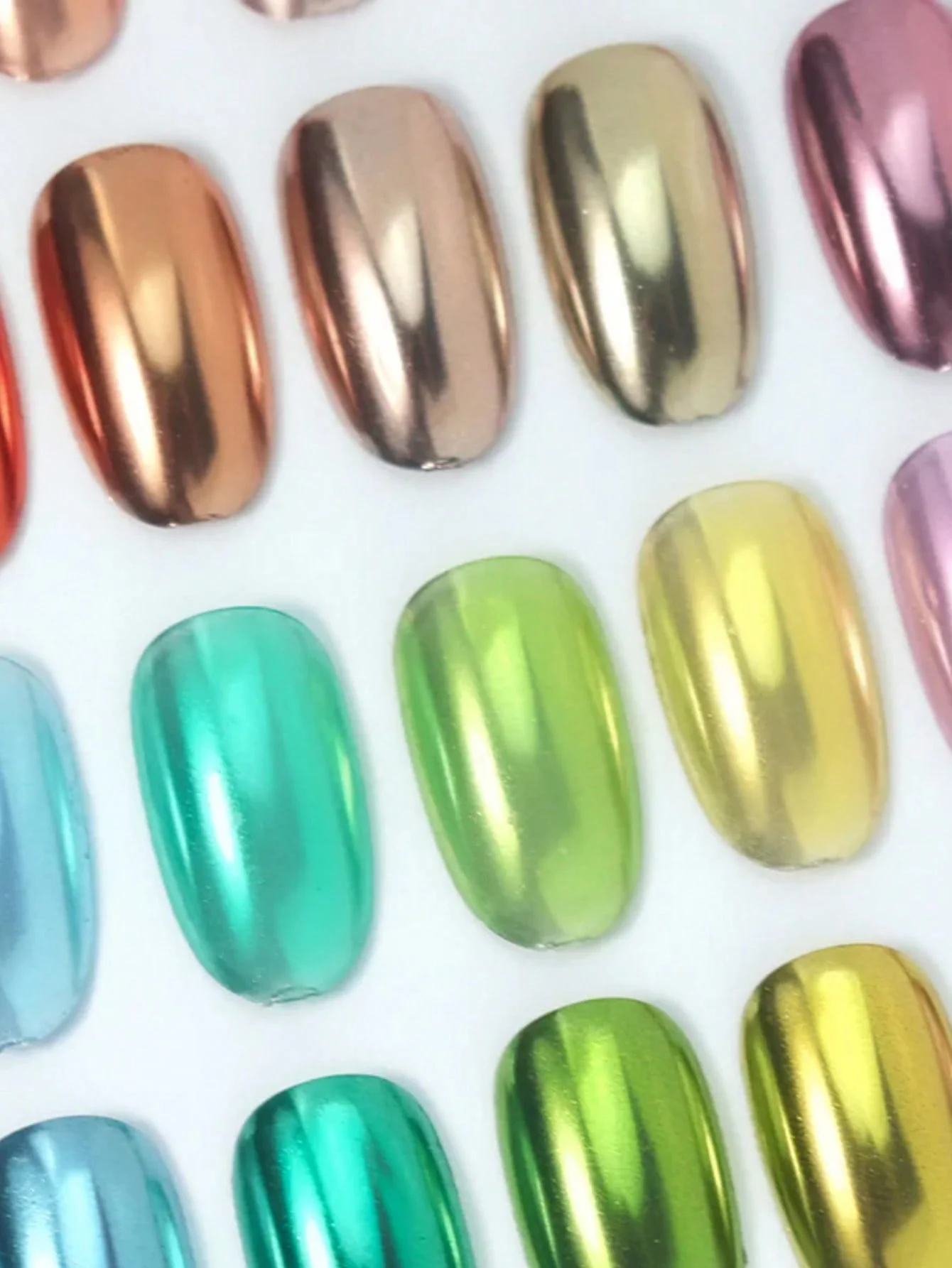 1/6 unids/set espejo mágico cromo polvo de uñas/decoración de brillo brillante/placa de manicura metálica plisada de titanio/juego