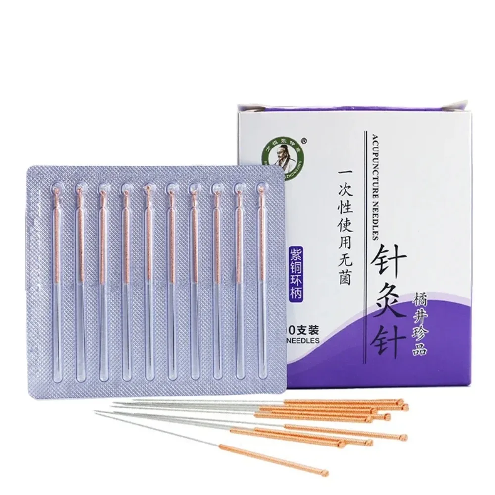 500 Acupuncture needle Chinese Medicine Meridian Acupoint Relax Sterile non-silver needle Copper handle Beauty filiform Needle