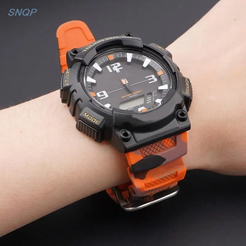 Strap for Casio AQ-S810W Rubber Watch Band AE-1000W AE-1200/1300 SGW-300 Camouflage Silicone Wrist Bracelet Accessories 18mm