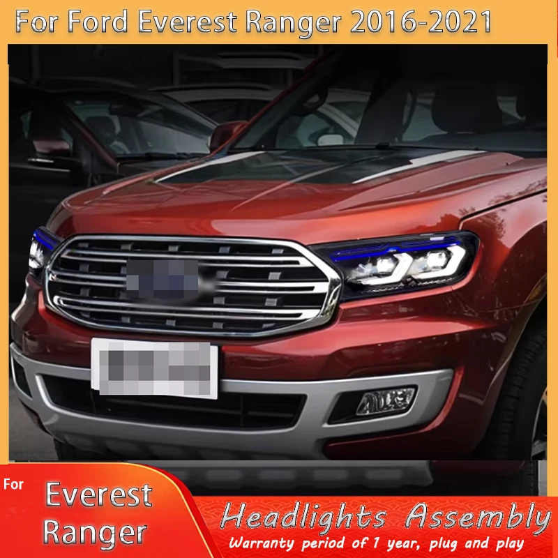 Car led Headlight  for Ford Everest Endeavour Ranger 2016-2021 modified Led Daytime Running Light with dynamic Turn signal