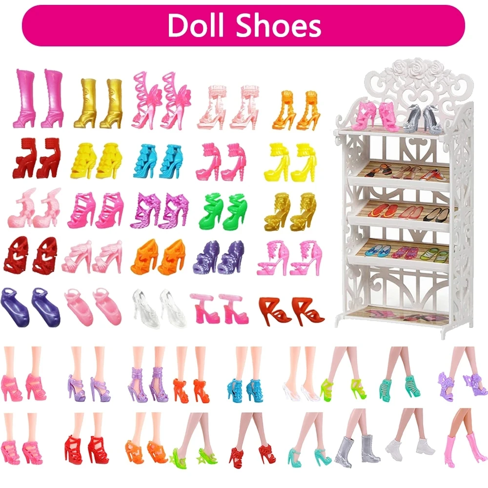 

Random 1 Set Doll Accessories for Barbie Doll Random 30 Pairts/Lots Shoes High Heels Things For Barbie Doll Clothes Kids Toy 12"