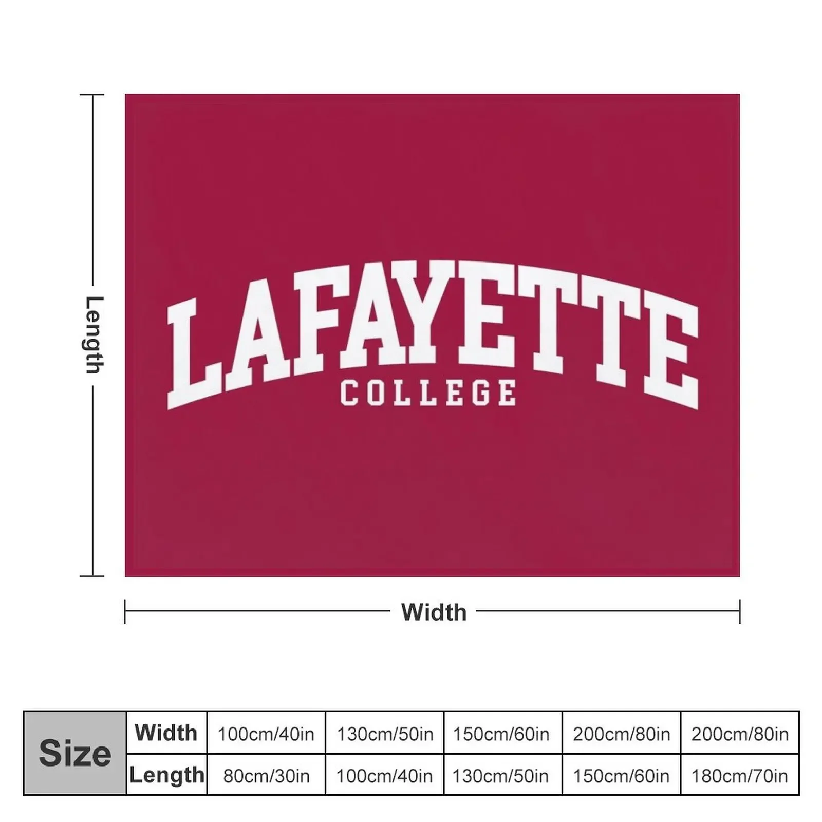 lafayette - college font curved Throw Blanket Bed linens Multi-Purpose Blankets