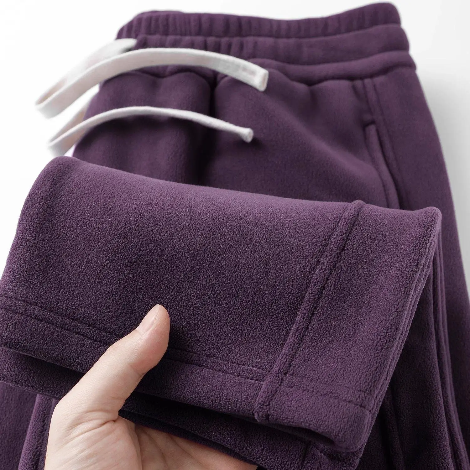 

Autumn Winter Fce Lined Straight Leg Pants Casual Trousers for Women And Men High Waist Long Pants Thiened Youth Sle