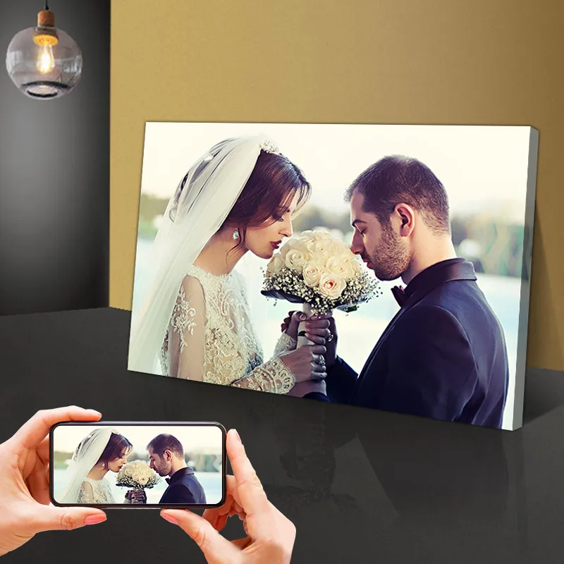 1 Stück 2D/Flacher Personalisierter Fotodruck auf Leinwand Ohne Rahmen Ideal für Hochzeitssaison Valentinstag Geschenke Maßgeschneiderte Erinnerung