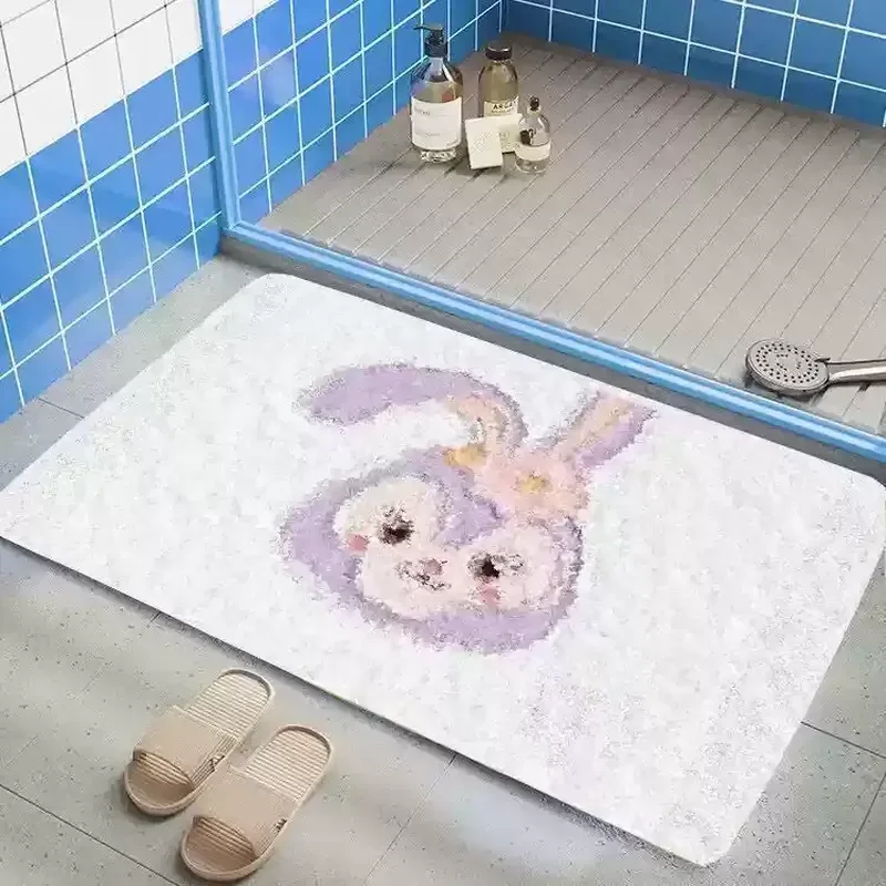 디즈니 스티치 현관 매트 2025 입구 욕실 용 새로운 미끄럼 방지 만화 깔개 침실 두꺼운 가짜 캐시미어 홈 카펫