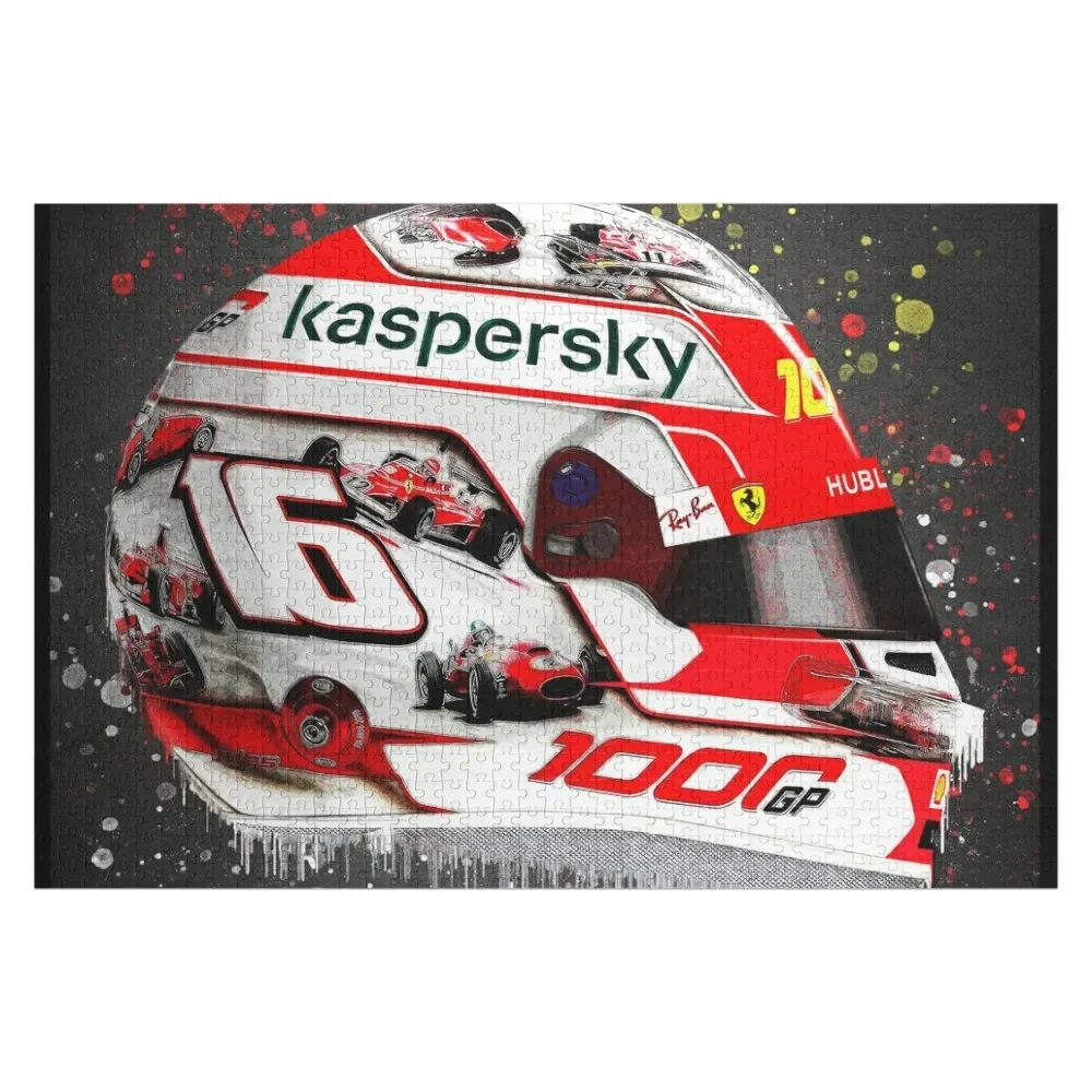 

Charles Leclerc - SF1000 - 2020 - 1000th Helmet Splatter Jigsaw Puzzle Personalized Child Gift With Photo Custom Child Puzzle