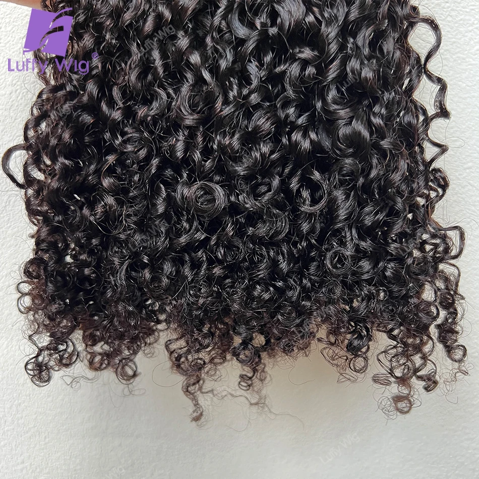 Double Drawn Afro Kinky Curly Bundles Human Hair Remy Mongolian Hair Weave 3c 4a Weft Hair Extensions For Black Women Luffywig