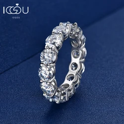 IOGOU Gepersonaliseerde volledige eeuwigheidsbanden 5 mm 3 mm D-kleur Moissanite ring 925 sterling zilver damesring sieraden met certificaat