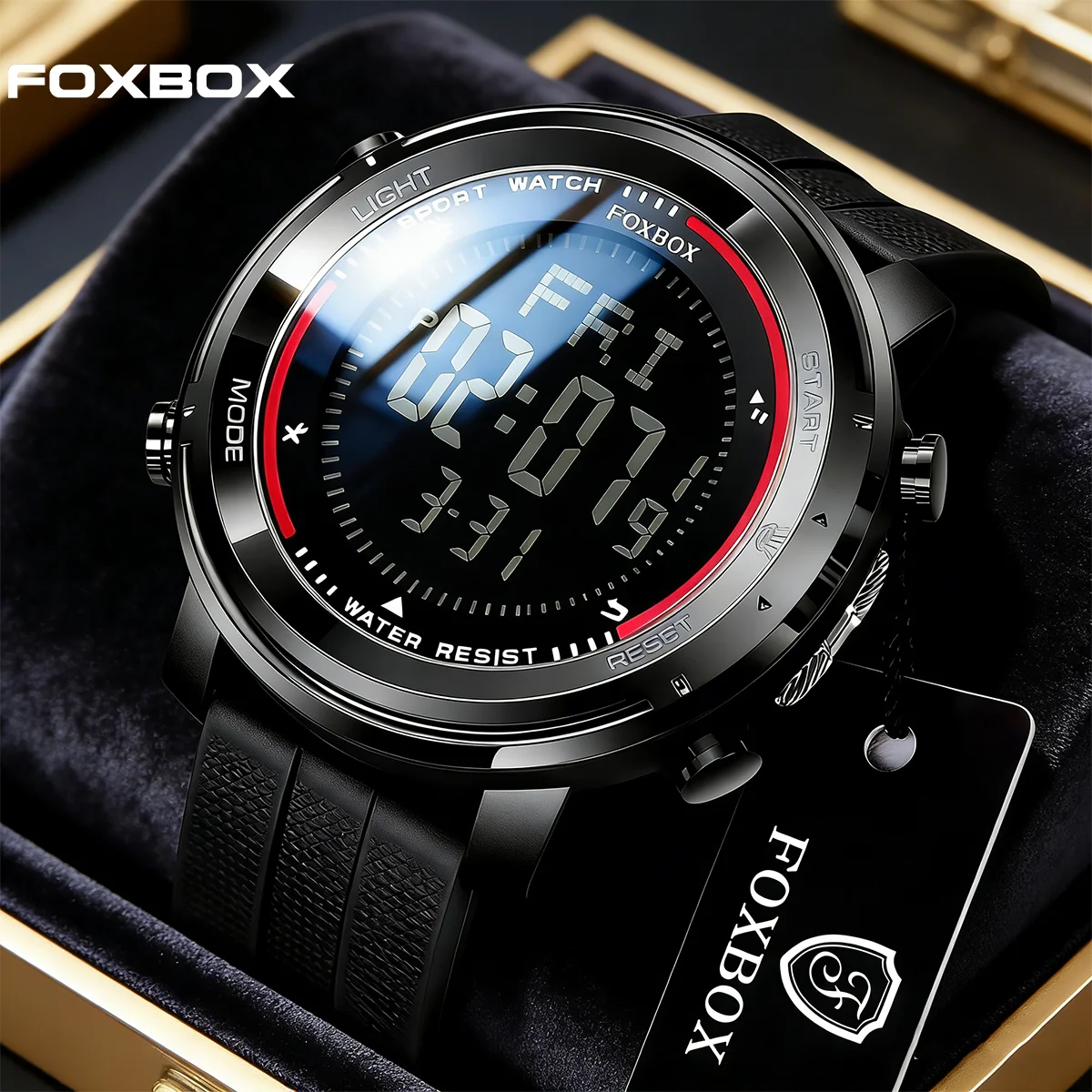 FOXBOX Electronics Men Watches Outdoor Sports Waterproof Luminous Watch Fashion Military Quartz Wrist Watch For Men Montre Homme