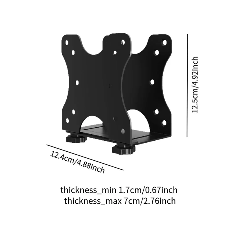 A95Q-Under Desk Mount Mini PC Mount Wall Mount Easy Installation Space Saving Computer Holder