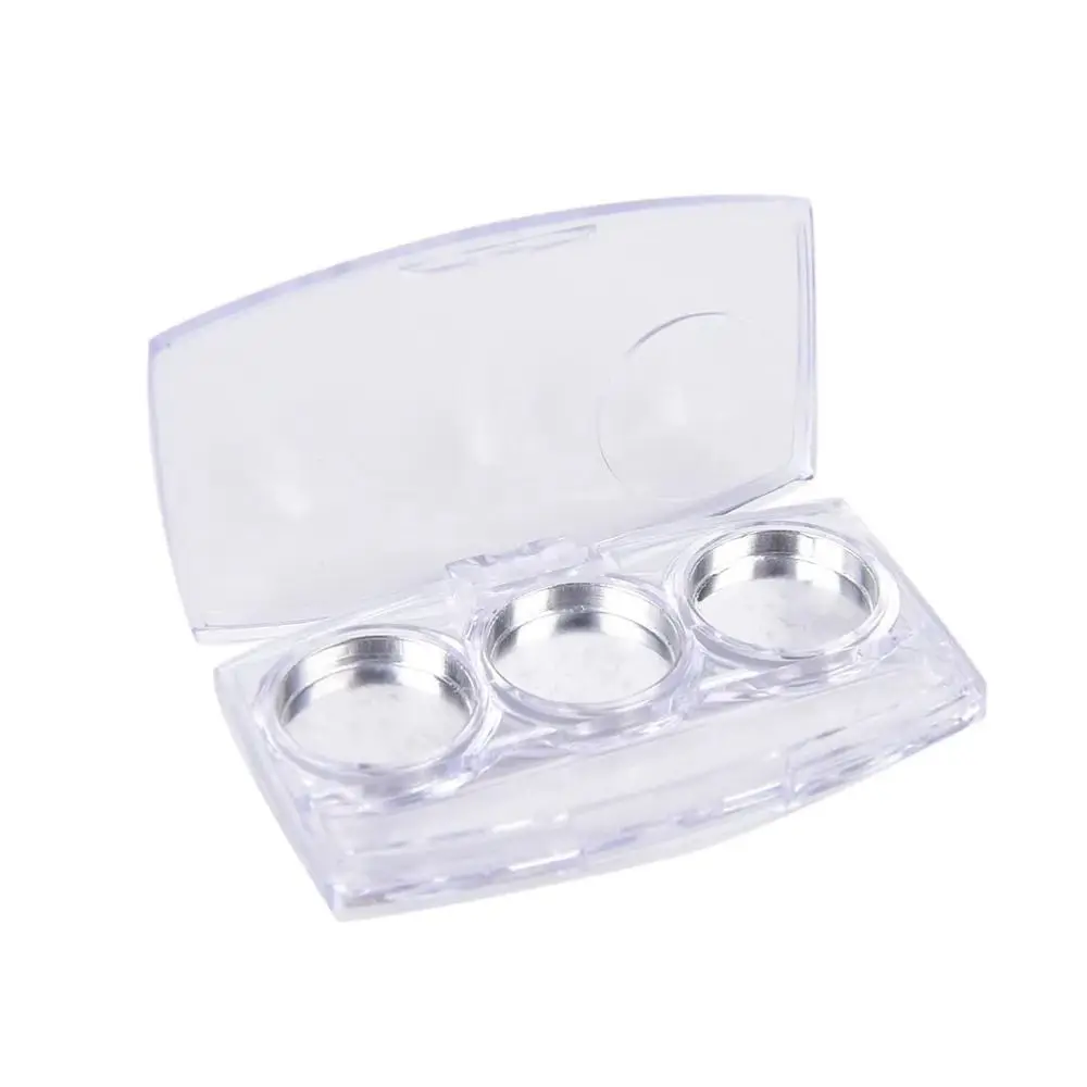 Empty 3-hole Eyeshadow Dispenser Round Portable Lipstick Powder Box Waterproof Multifunctional DIY Eyeshadow Box Make Up