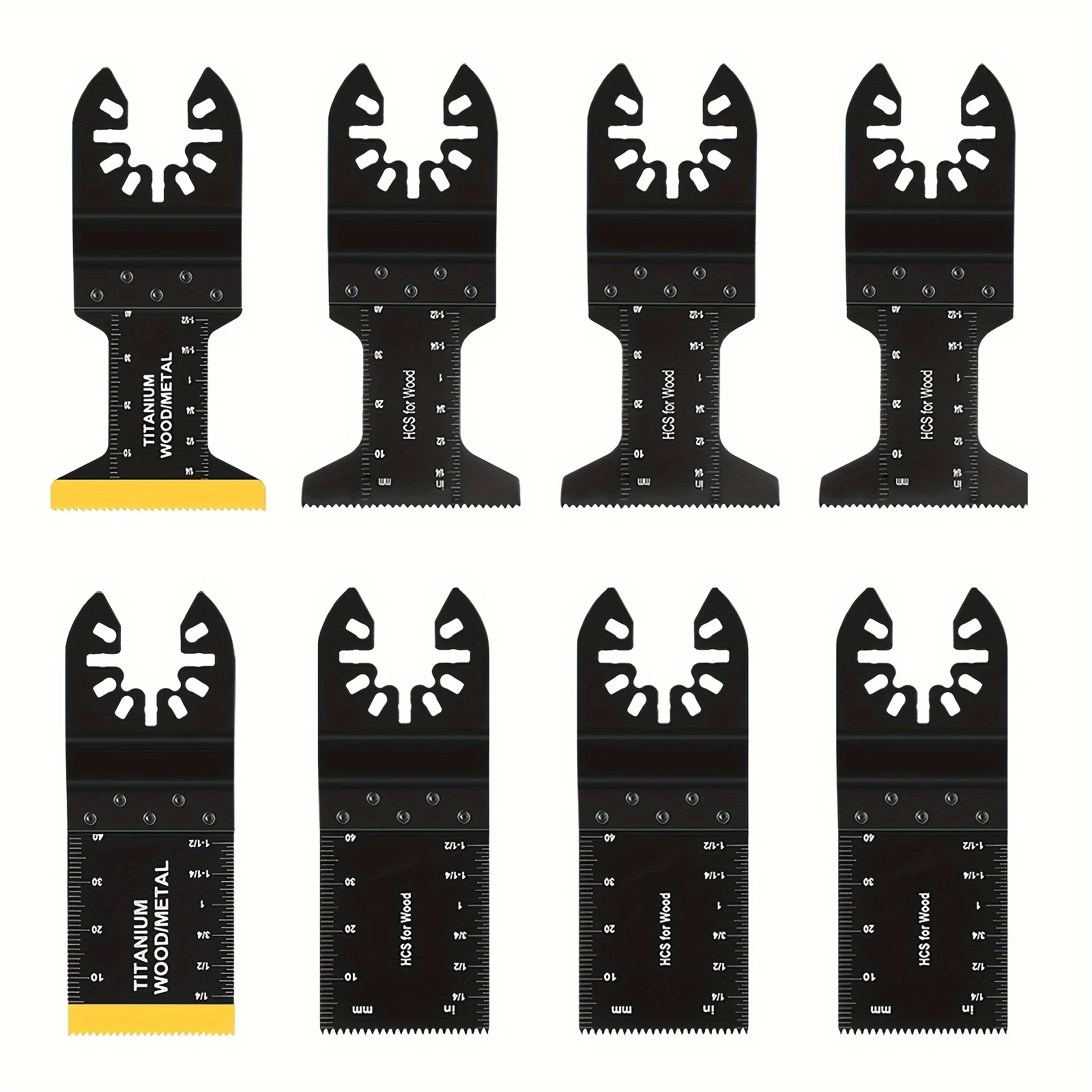 8/18pcs Titanium Oscillating Multitool Blades,Metal Cutting For Nails Wood Plastic And Hard Material Oscillating Tool Blades Kit