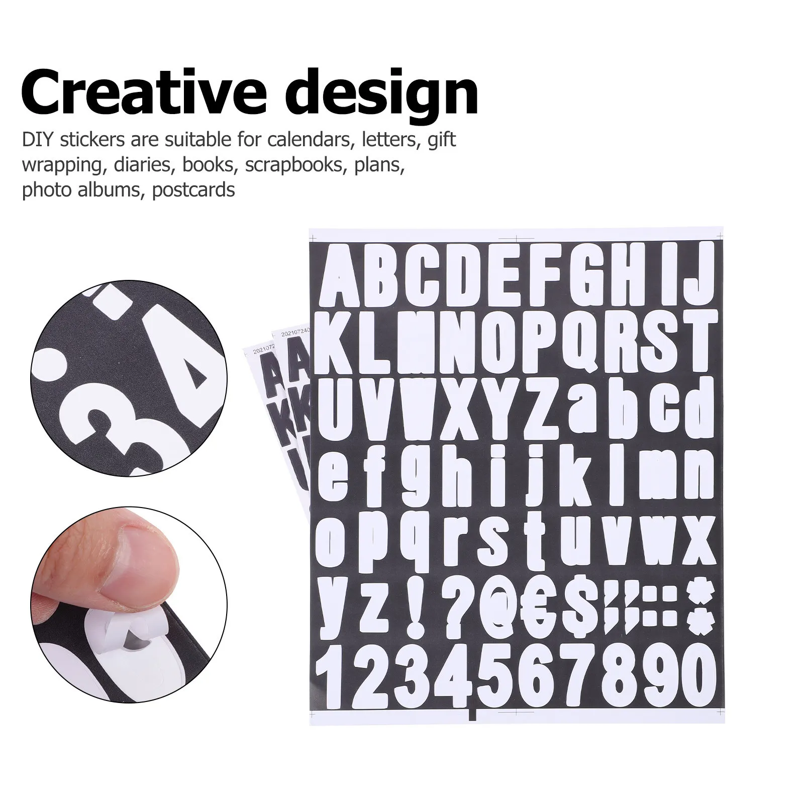 10Sheets Alphabet Number Sticker Letters Adhesive Labels for Sign Door Office Business Address Scrapbooking Craft Projects