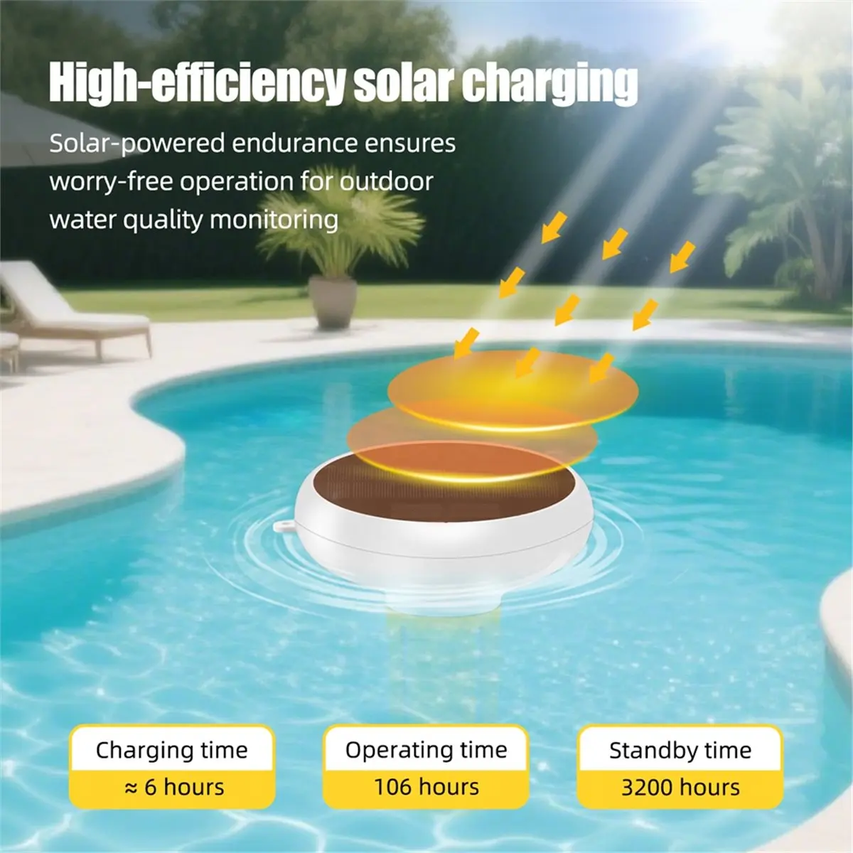 

T22C WiFi Tuya Zigbee 7 in 1 Smart Pool Chlorine Monitor PH ORP TDS EC Water Quality Tester Solar Floating with Gateway