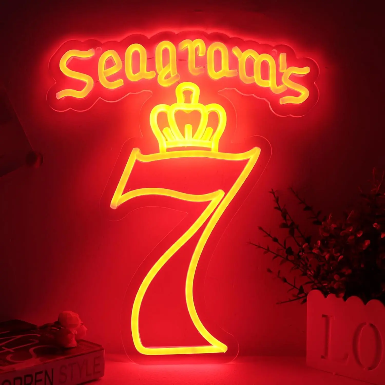 

Неоновая вывеска Seagram 7 Crown, настенный светильник для бизнеса, USB LED неоновая подсветка для бара, ресторана, пивного клуба, вечеринки, спальни, декор, подарок