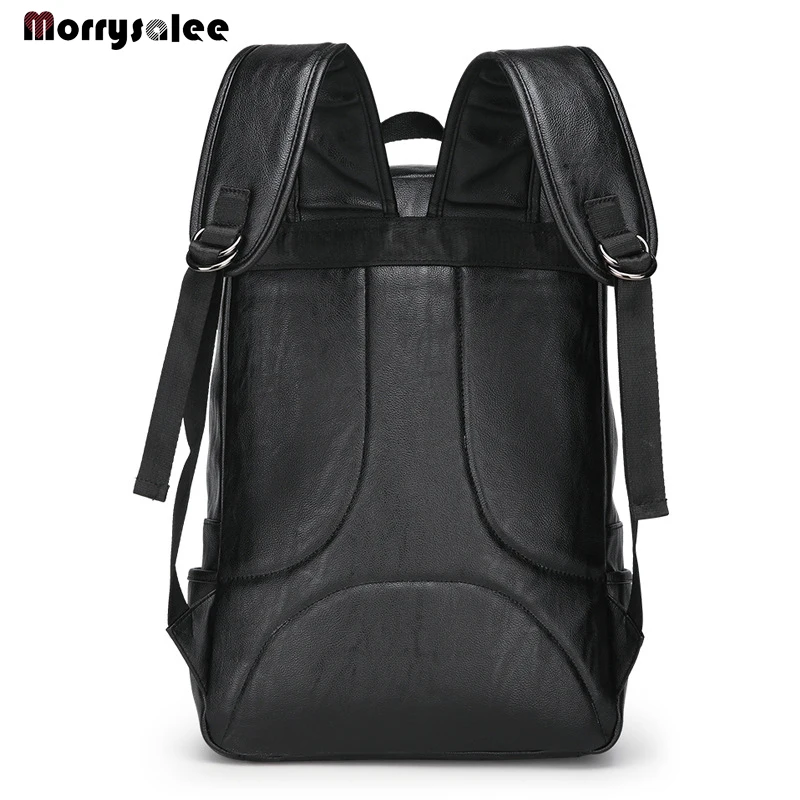 2024 New Leisure Soft General Leather Backpack Men Teenager Male Large Capacity Laptop Backpack High Quality Students Travel Bag