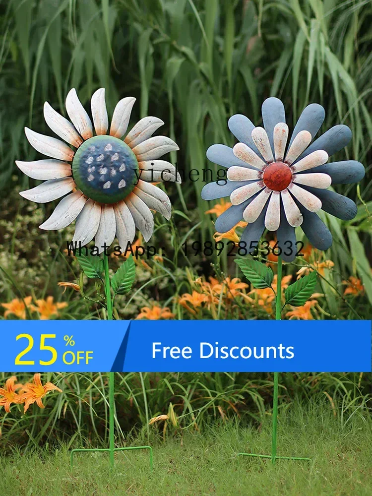LYY Iron Flower Balcony Yard Layout Windmill Outdoor Kindergarten B & B Landscaping Decoration Decoration