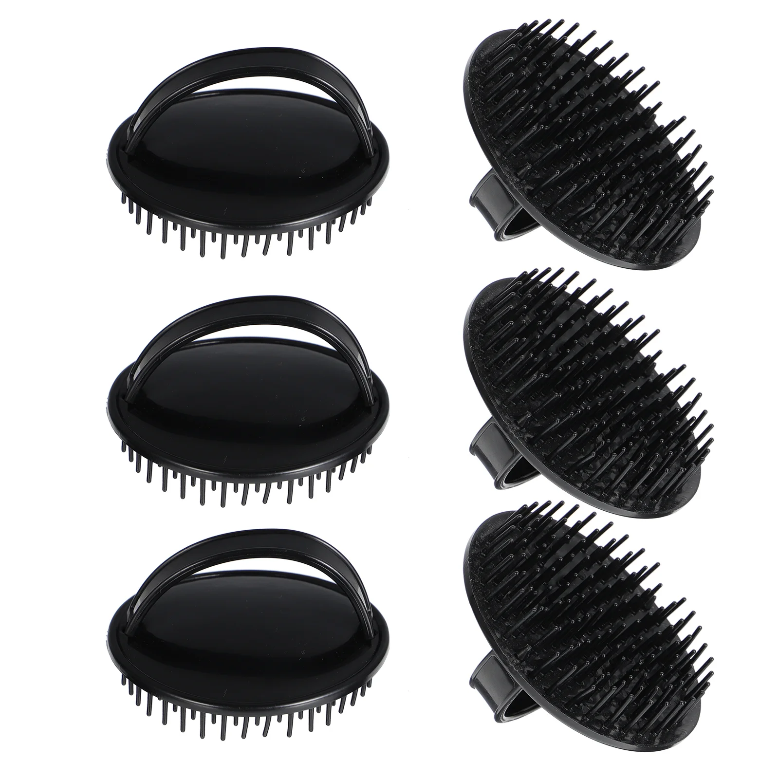 Brosse à shampoing en plastique pour massage des cheveux, masseur de cuir chevelu, lavage des mains, peigne de lavage, nettoyage de la tête, 6 pièces