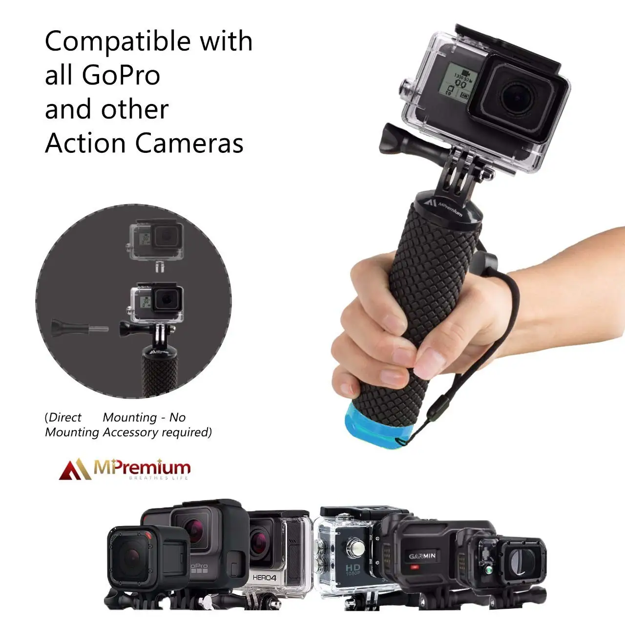 Waterproof Floating Hand Grip Antislip Sport Floaty Bobber for GoPro Hero 7 6 5 4 3+ Sjcam Yi Lite 4K Water  Action Camera kit