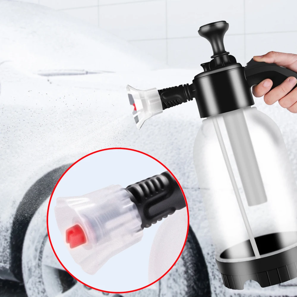 

2L Car Wash Foam Sprayer, Hand Pump Sprayer Bubble Spary Bottle Car Cleaning Tools, Two Nozzles