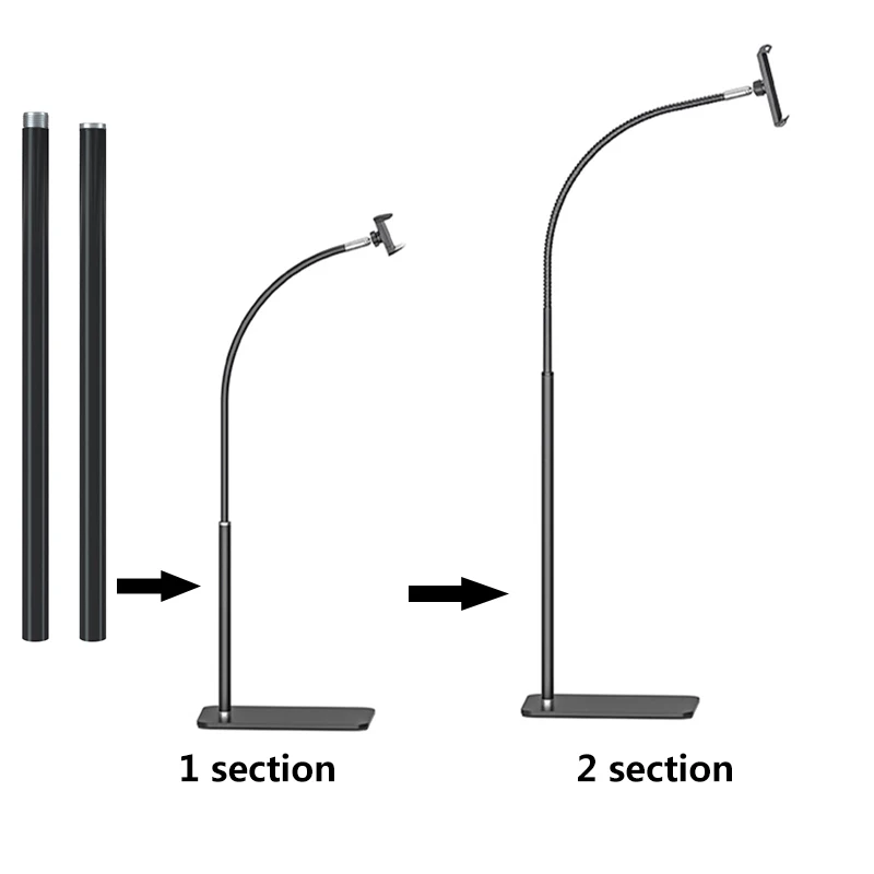 Утяжеленные подставки из углеродистой стали, монопод с гибким металлическим держателем на гибкой стойке для мобильных телефонов, планшетов, ПК