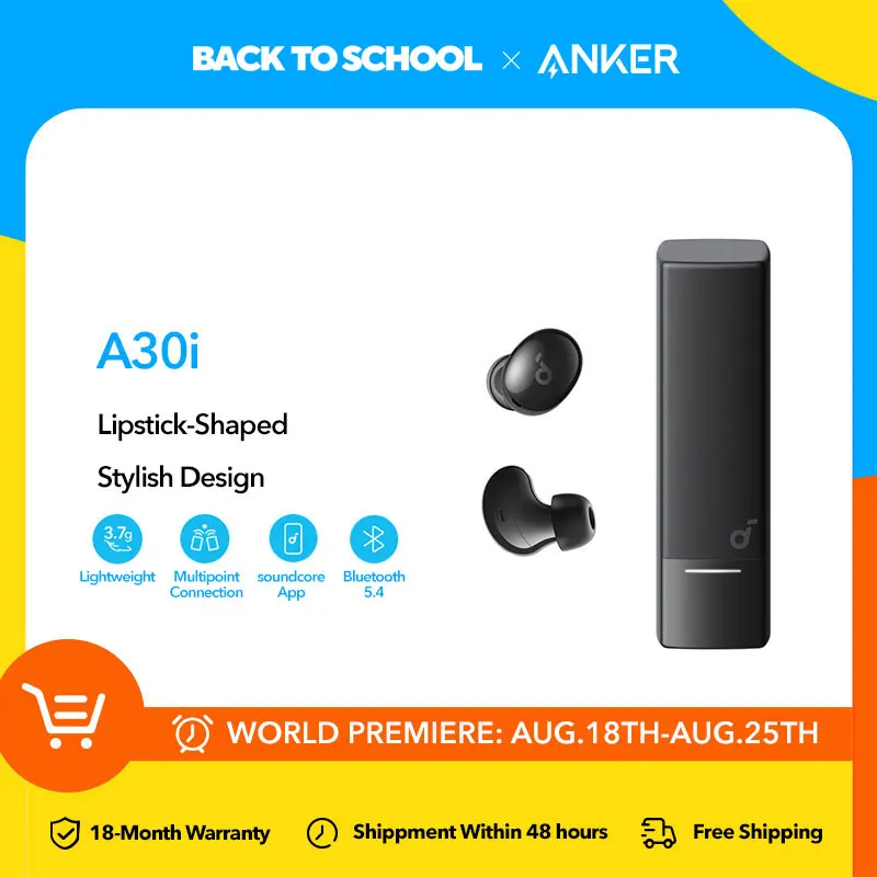 Anker Soundcore 노이즈 캔슬링 이어버드 이어폰, 블루투스 24H 무선 헤드폰, A30i 