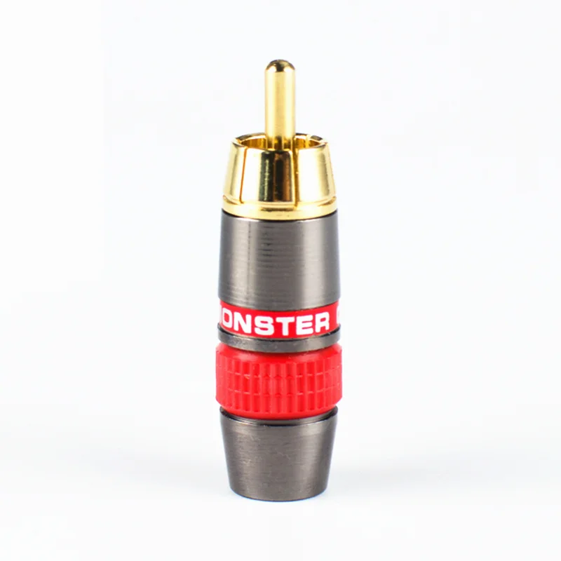 الوحش RCA المتحمسين الصوت إشارة كابل لوتس التوصيل سدادة RCA النحاس النقي موصل 50/100 قطعة